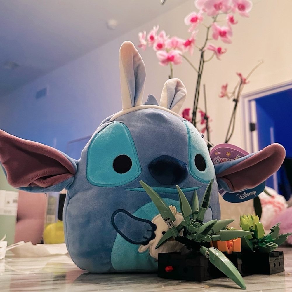Squishmallow Easter 2024 Disney Stitch Bunny Ears Holding Duckling 8” Plush NWT